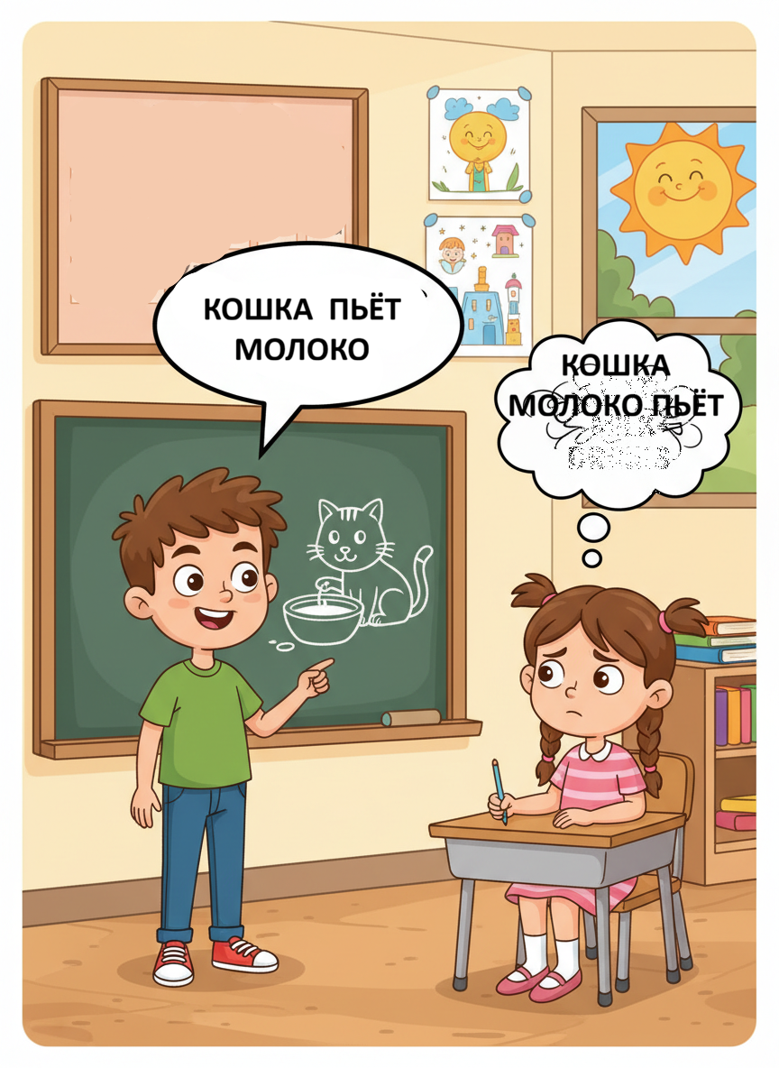 Мальчик и девочка обсуждают предложение
