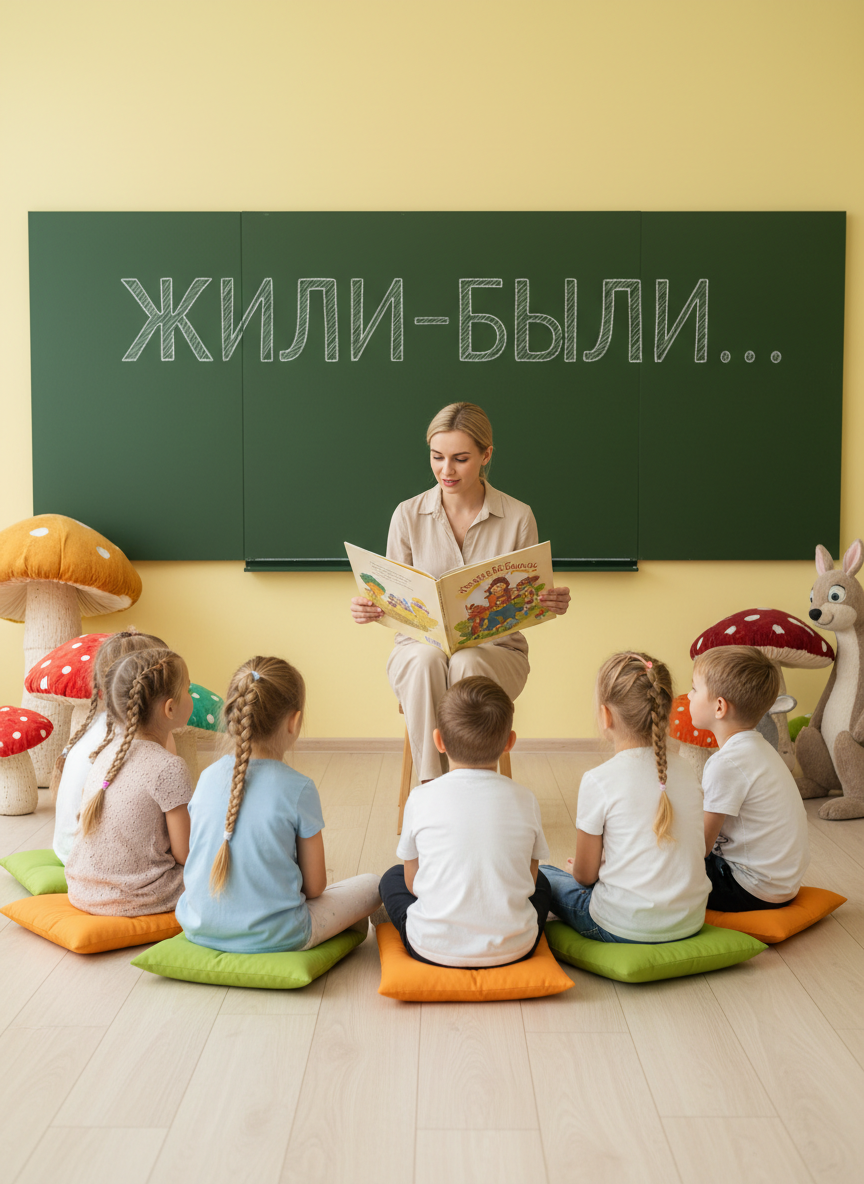 Дети слушают сказку