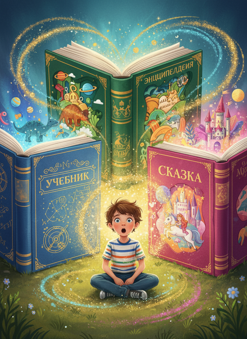Ребёнок среди огромных книг