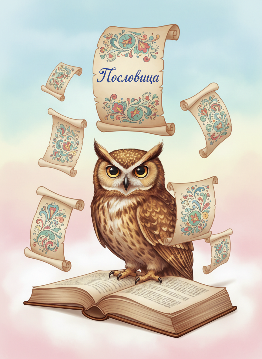 Сова с книгой пословиц