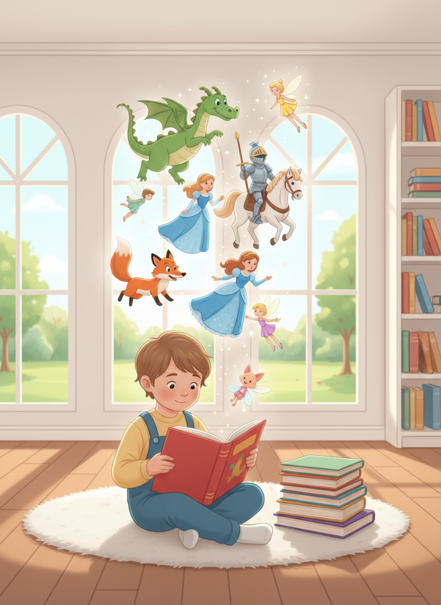 Ребёнок читает книгу